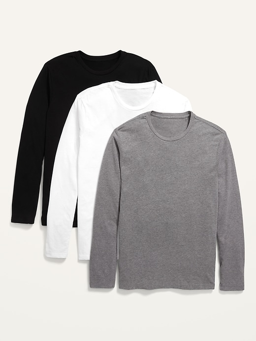 View large product image 1 of 1. Soft-Washed Long-Sleeve Crew-Neck T-Shirt 3-Pack