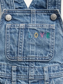 View large product image 3 of 3. Unisex Embroidered-Graphic Jean Overalls for Baby