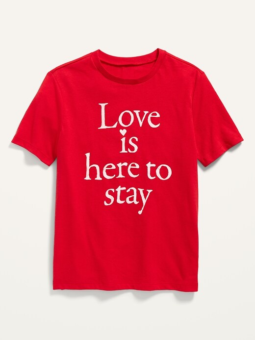 View large product image 1 of 1. Gender-Neutral Matching Valentine's Day Graphic Short-Sleeve T-Shirt for Kids