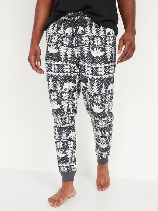 View large product image 1 of 2. Matching Printed Flannel Jogger Pajama Pants