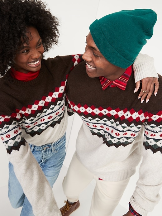 Oldnavy Cozy Fair Isle Gender-Neutral Crew-Neck Sweater for Adults