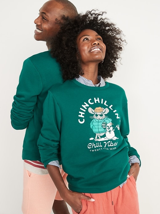 Image number 1 showing, Gender-Neutral Graphic Sweatshirt for Adults
