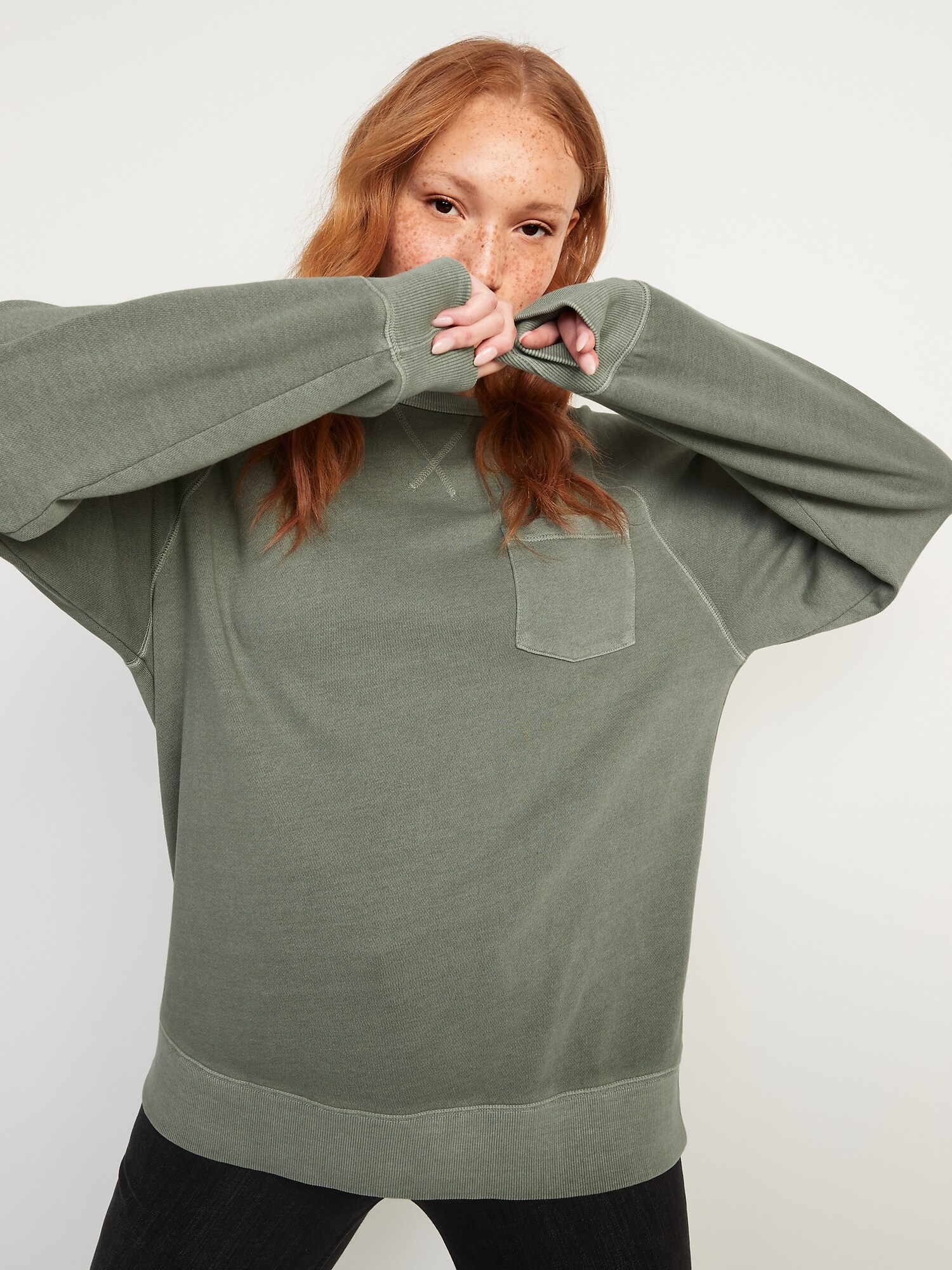 Garment-Dyed French Terry Gender-Neutral Sweatshirt for Adults | Old Navy