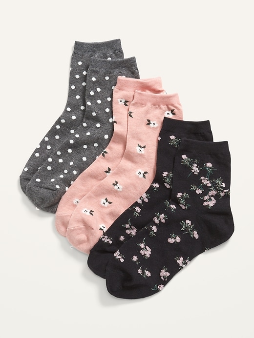 Old Navy Novelty Quarter Crew Socks 3Pack For Women