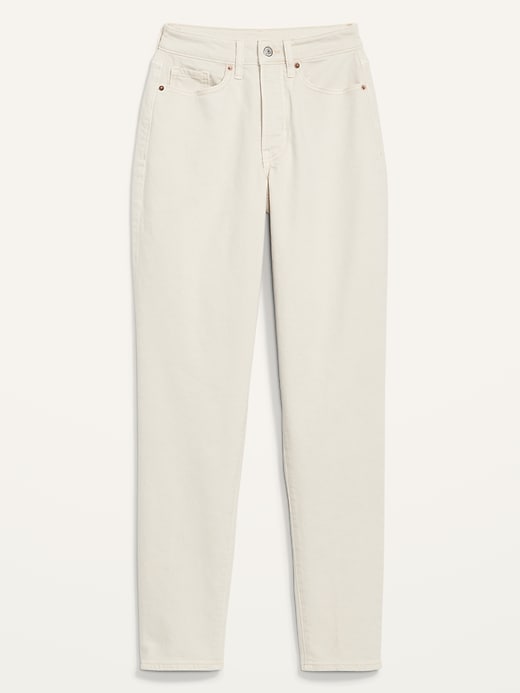 Image number 4 showing, Curvy High-Waisted Button-Fly OG Straight Off-White Jeans for Women