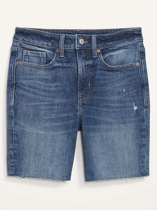 Image number 4 showing, High-Waisted OG Straight Cut-Off Jean Shorts -- 7-inch inseam