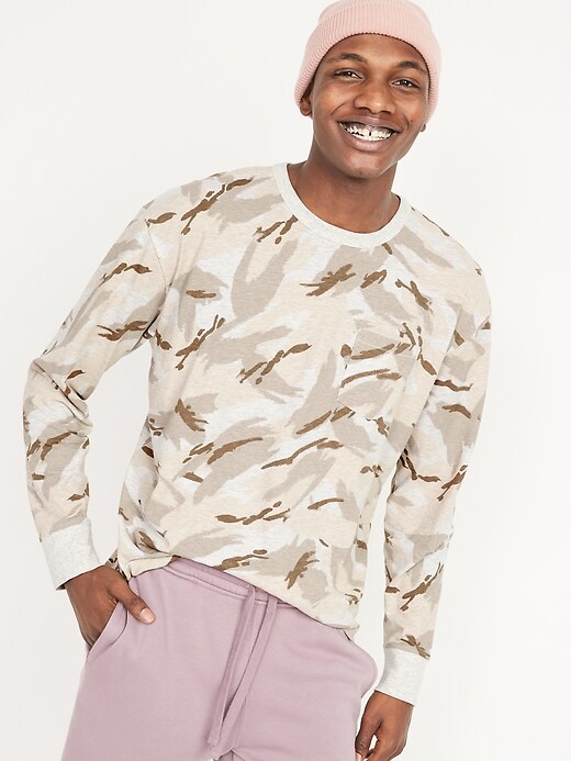 View large product image 2 of 2. Vintage Camo Gender-Neutral Long-Sleeve T-Shirt for Adults