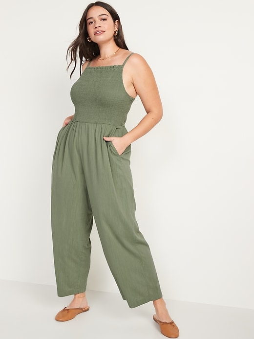 Image number 1 showing, Smocked Cami Jumpsuit for Women