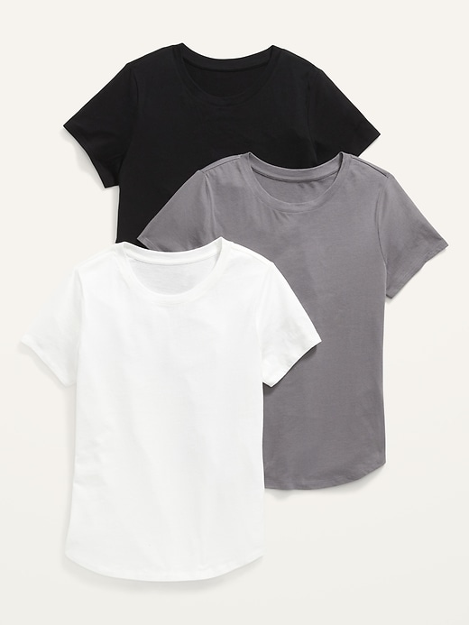 Image number 1 showing, EveryWear Crew-Neck T-Shirt 3-Pack for Women