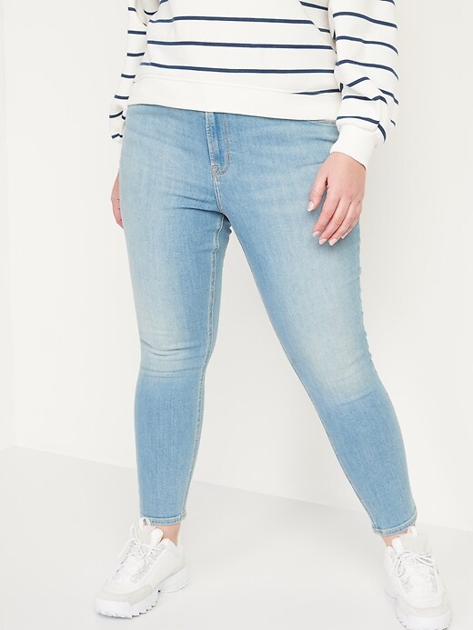 Image number 7 showing, High-Waisted Light-Wash Super Skinny Ankle Jeans for Women