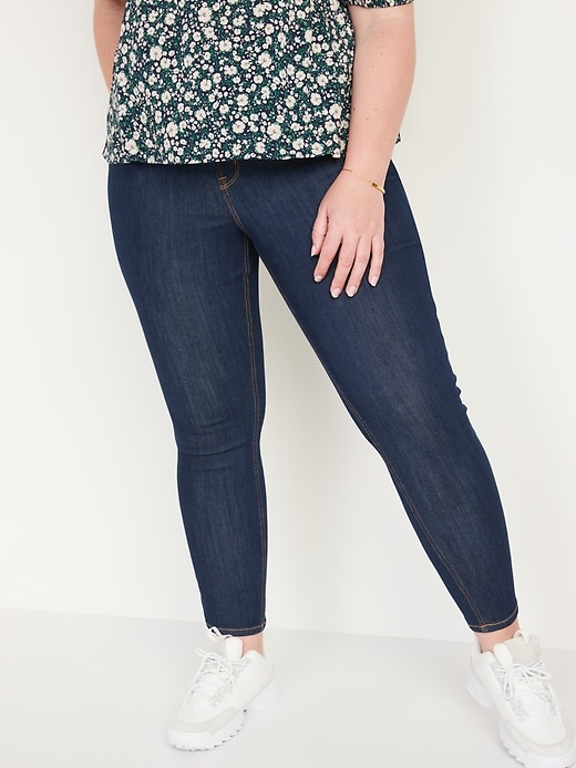 Image number 7 showing, High-Waisted Dark-Wash Super Skinny Ankle Jeans for Women