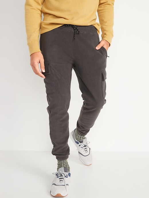 View large product image 1 of 1. Tapered Microfleece Jogger Cargo Sweatpants
