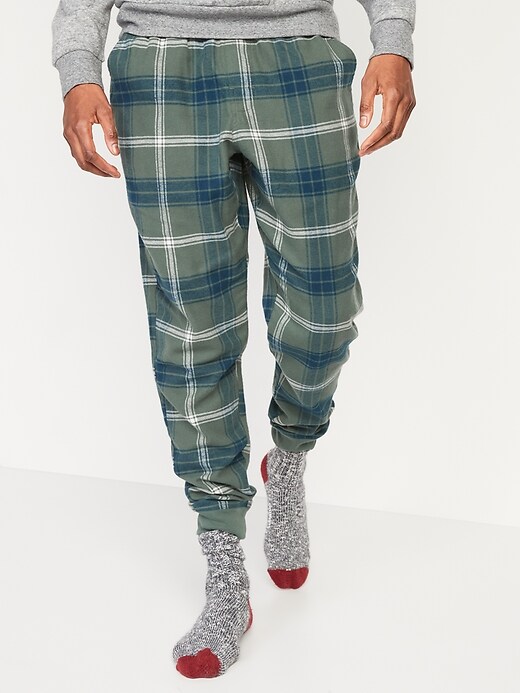 View large product image 1 of 1. Matching Printed Flannel Jogger Pajama Pants