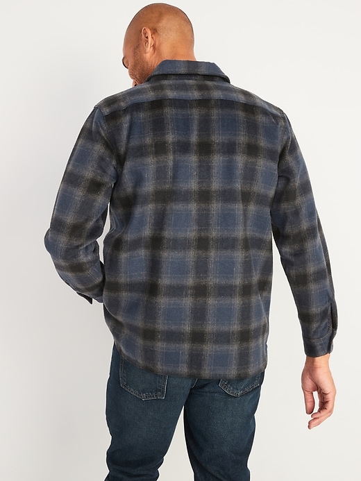 Soft-Brushed Plaid Flannel Shacket for Men | Old Navy