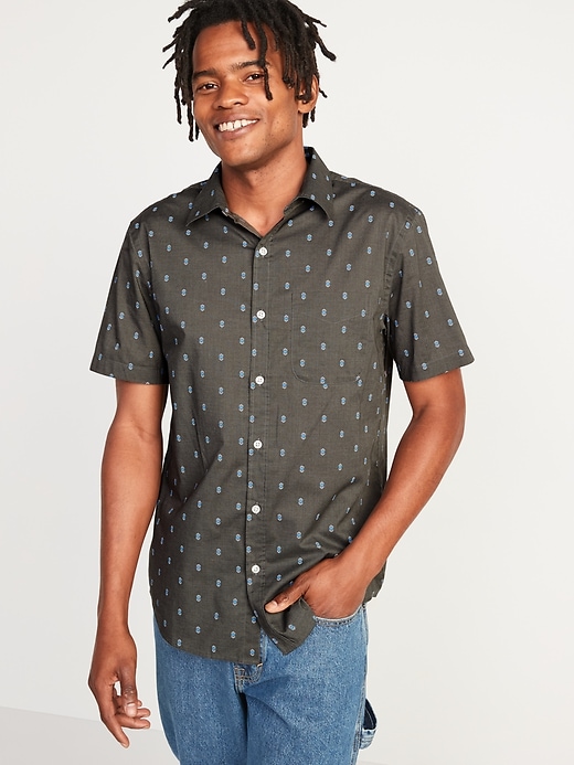 Image number 1 showing, Printed Built-In Flex Everyday Short-Sleeve Shirt