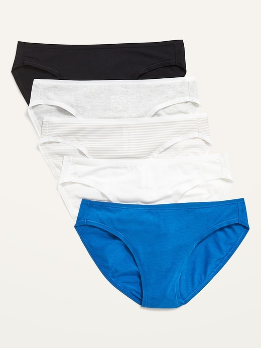 Old Navy Mid-Rise Supima® Cotton-Blend Bikini Underwear 5-Pack for Women. 2