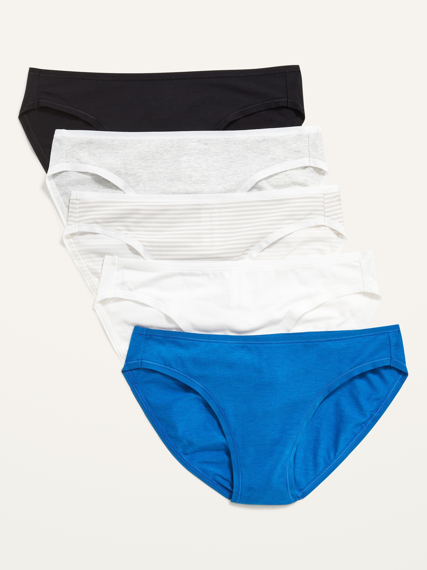 Old Navy Mid-Rise Supima® Cotton-Blend Bikini Underwear 5-Pack for Women multi. 1