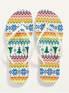 old navy patterned flip flops