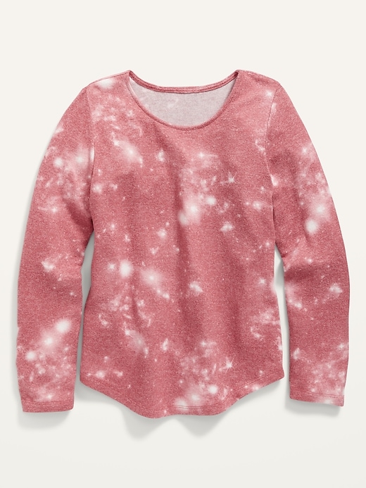 View large product image 1 of 1. Long-Sleeve Speckled Thermal T-Shirt for Girls