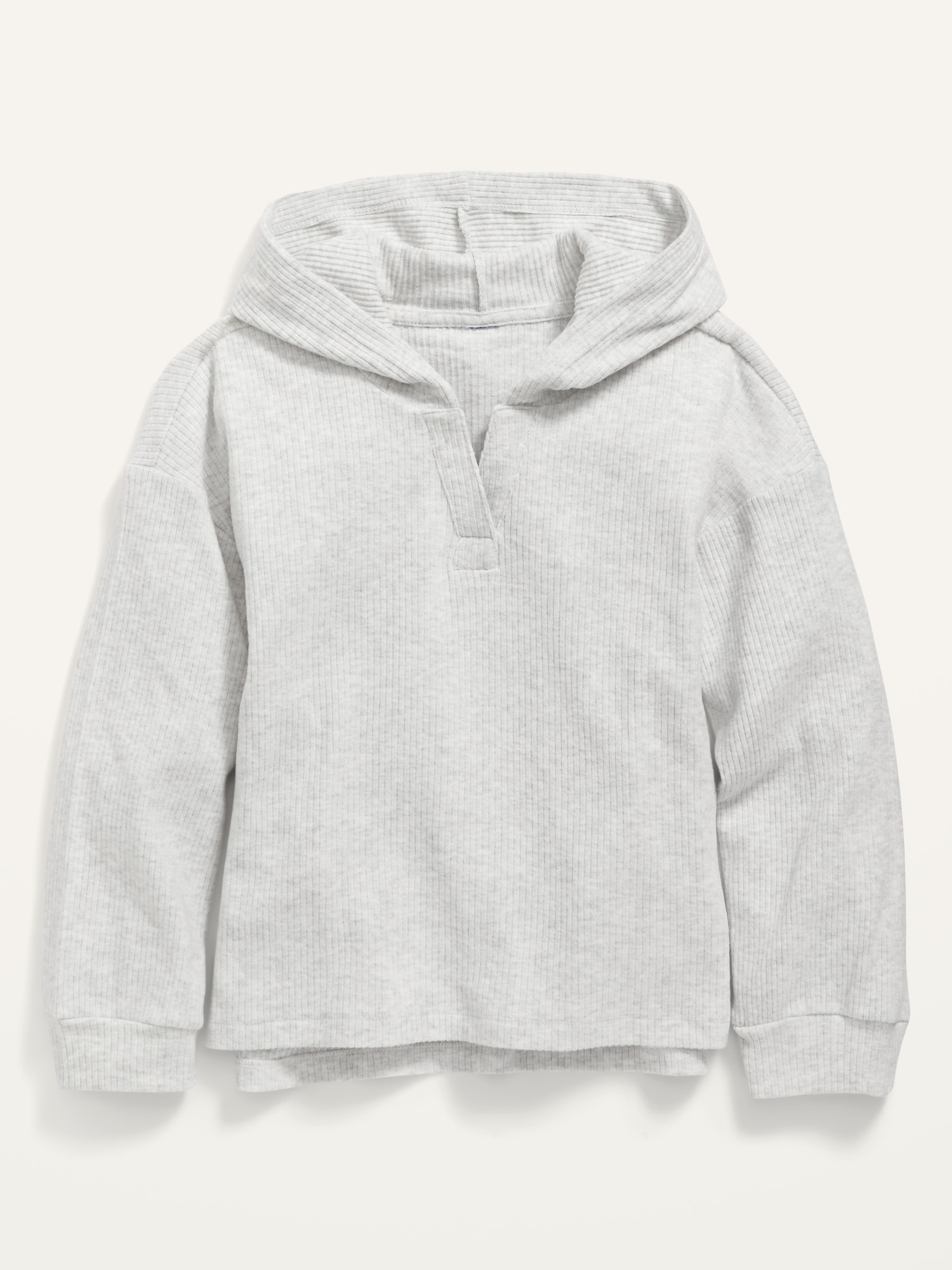 Long-Sleeve Split-Neck Plush Hoodie for Girls | Old Navy