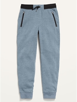 Cozy Fleece Zip-Pocket Jogger Sweatpants For Boys