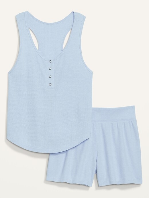 Image number 4 showing, Thermal-Knit Tank Top & Shorts Pajama Set