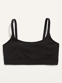 View large product image 3 of 7. Light-Support Ribbed Supima® Cotton Cami Bralette