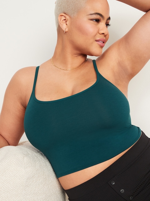 Supima® Cotton-Blend Cami Bralette Top - Jet Stream