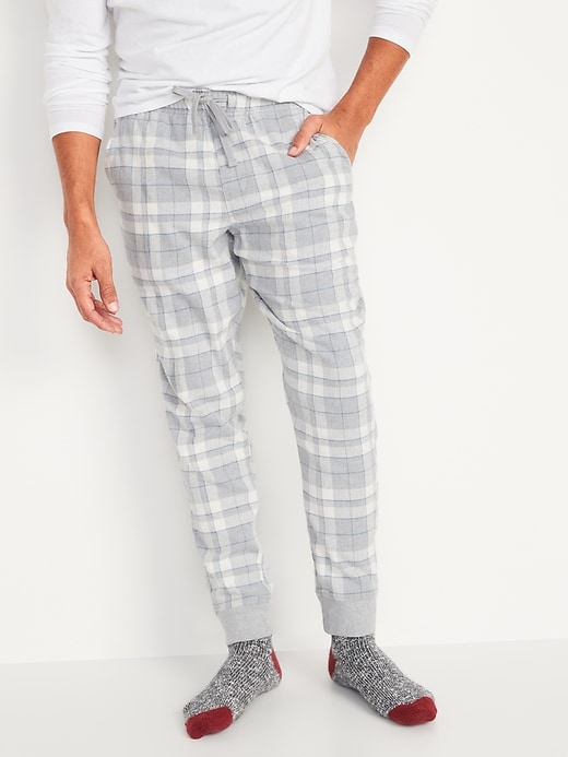 View large product image 1 of 1. Matching Printed Flannel Jogger Pajama Pants