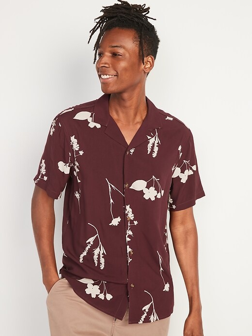 Old Navy Printed ShortSleeve Camp Shirt for Men