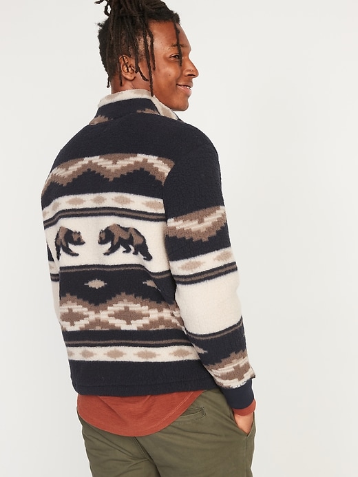 Image number 2 showing, Cozy Patterned Sherpa Quarter Zip Sweatshirt