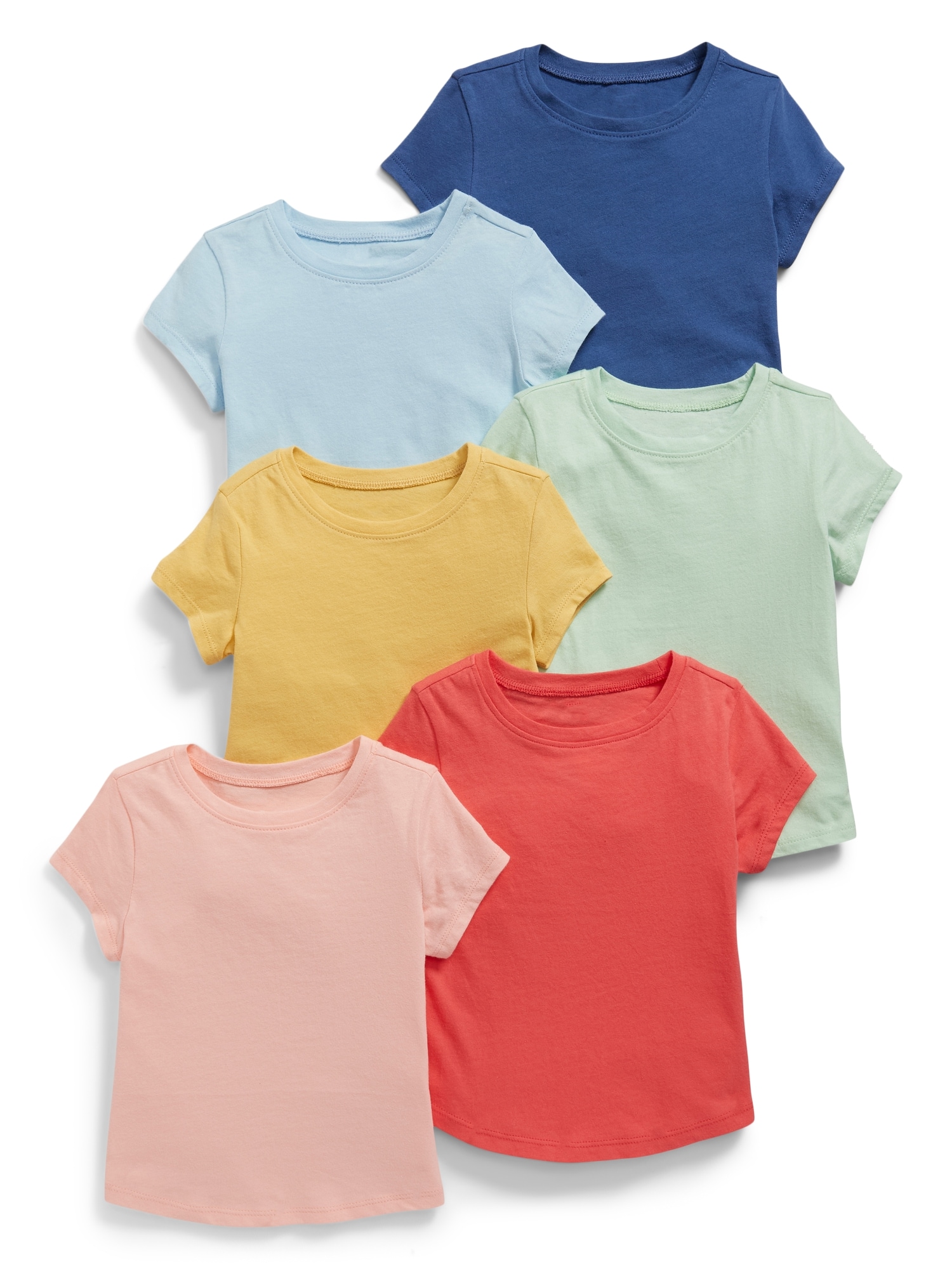 Crew-Neck T-Shirt 6-Pack for Toddler Girls Hot Deal