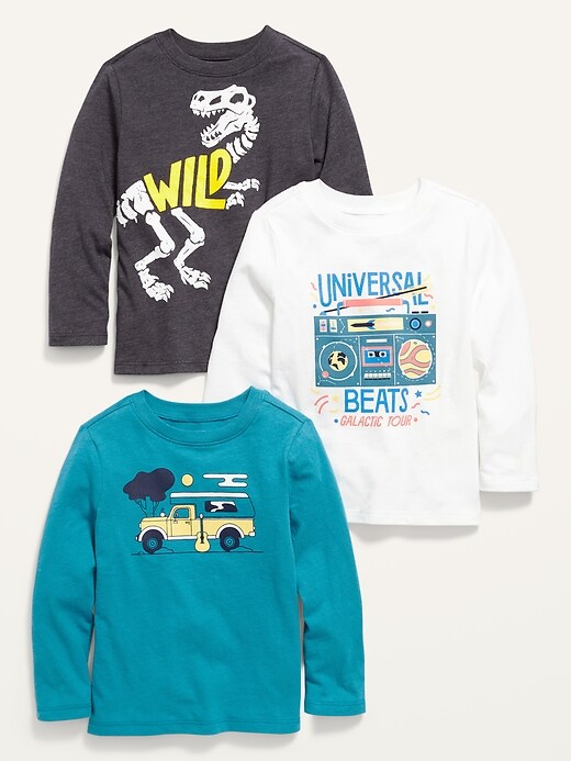 Old Navy Unisex Long-Sleeve Graphic T-Shirt 3-Pack for Toddler. 1