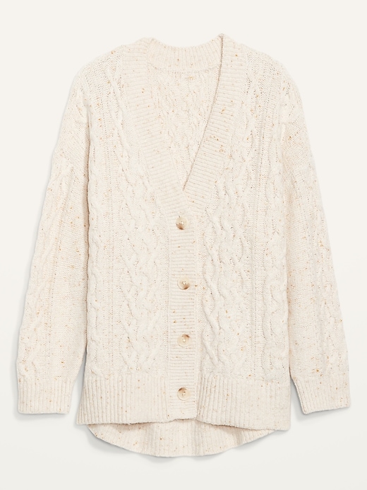 Image number 4 showing, Slouchy Cable-Knit Button-Front Cardigan Sweater