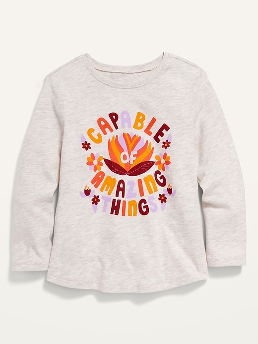 Old Navy Long-Sleeve Graphic T-Shirt for Toddler Girls. 1