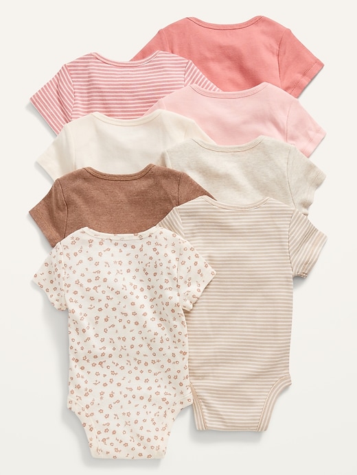 View large product image 2 of 3. Unisex Short-Sleeve Bodysuit 8-Pack for Baby