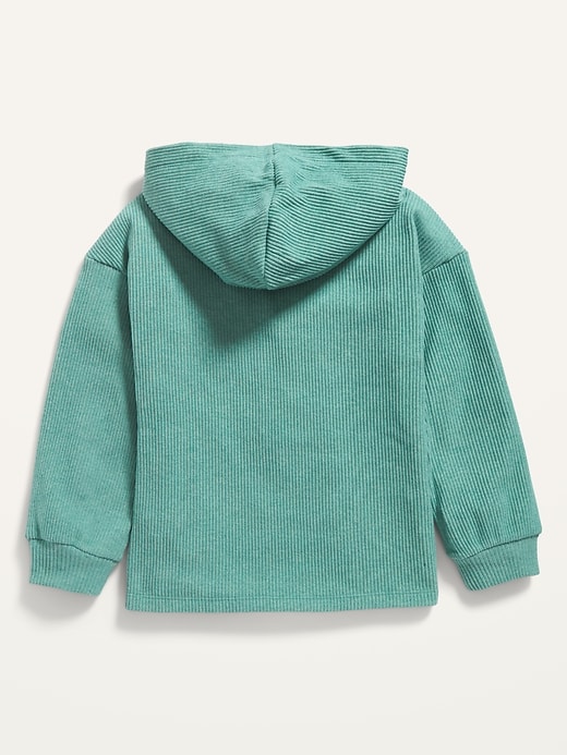 View large product image 2 of 2. Long-Sleeve Split-Neck Plush Hoodie for Girls