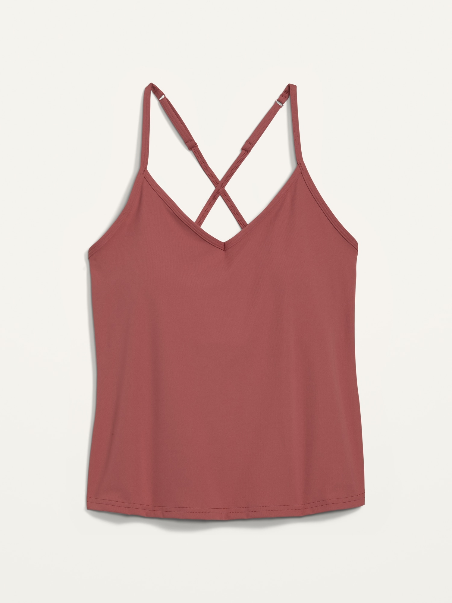 Old Navy Active Burgundy Cropped Camisole Tank Built In Bra Women's Shirt XL