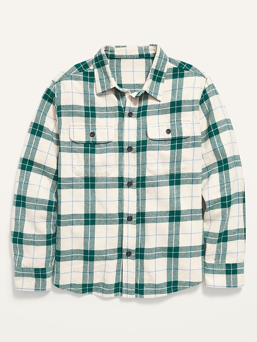 View large product image 1 of 1. Plaid Flannel Utility Pocket Shirt for Boys