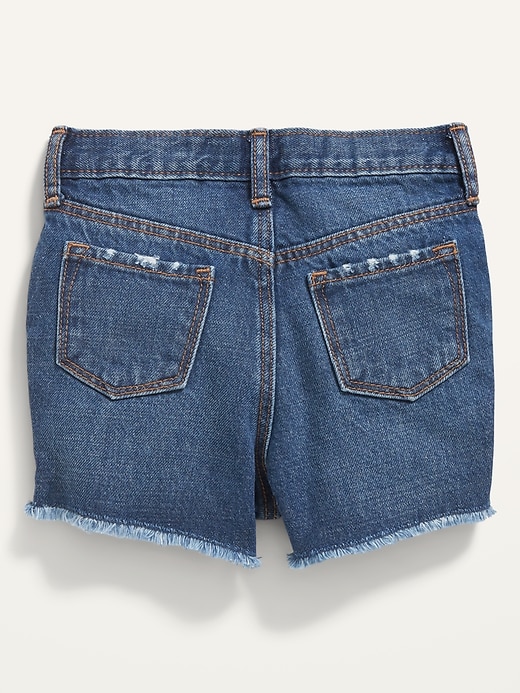 View large product image 2 of 2. Unisex Slouchy Straight Cut-Off Jean Shorts for Toddler