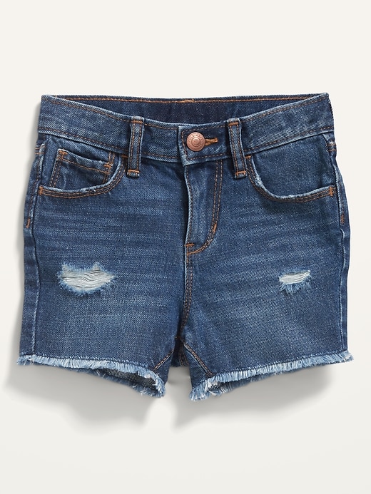View large product image 1 of 2. Unisex Slouchy Straight Cut-Off Jean Shorts for Toddler
