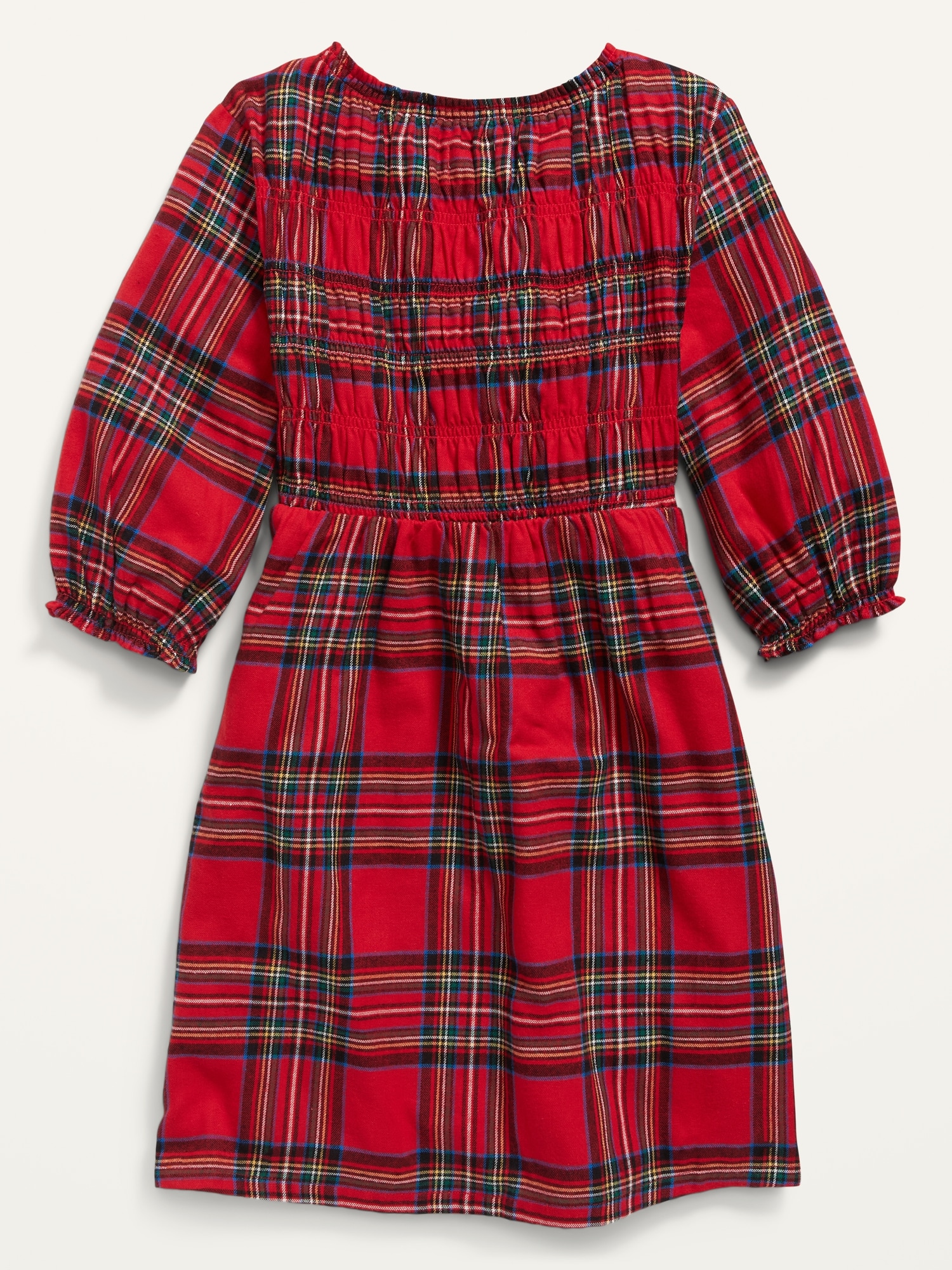 Plaid Flannel Smocked Long-Sleeve Dress for Girls | Old Navy