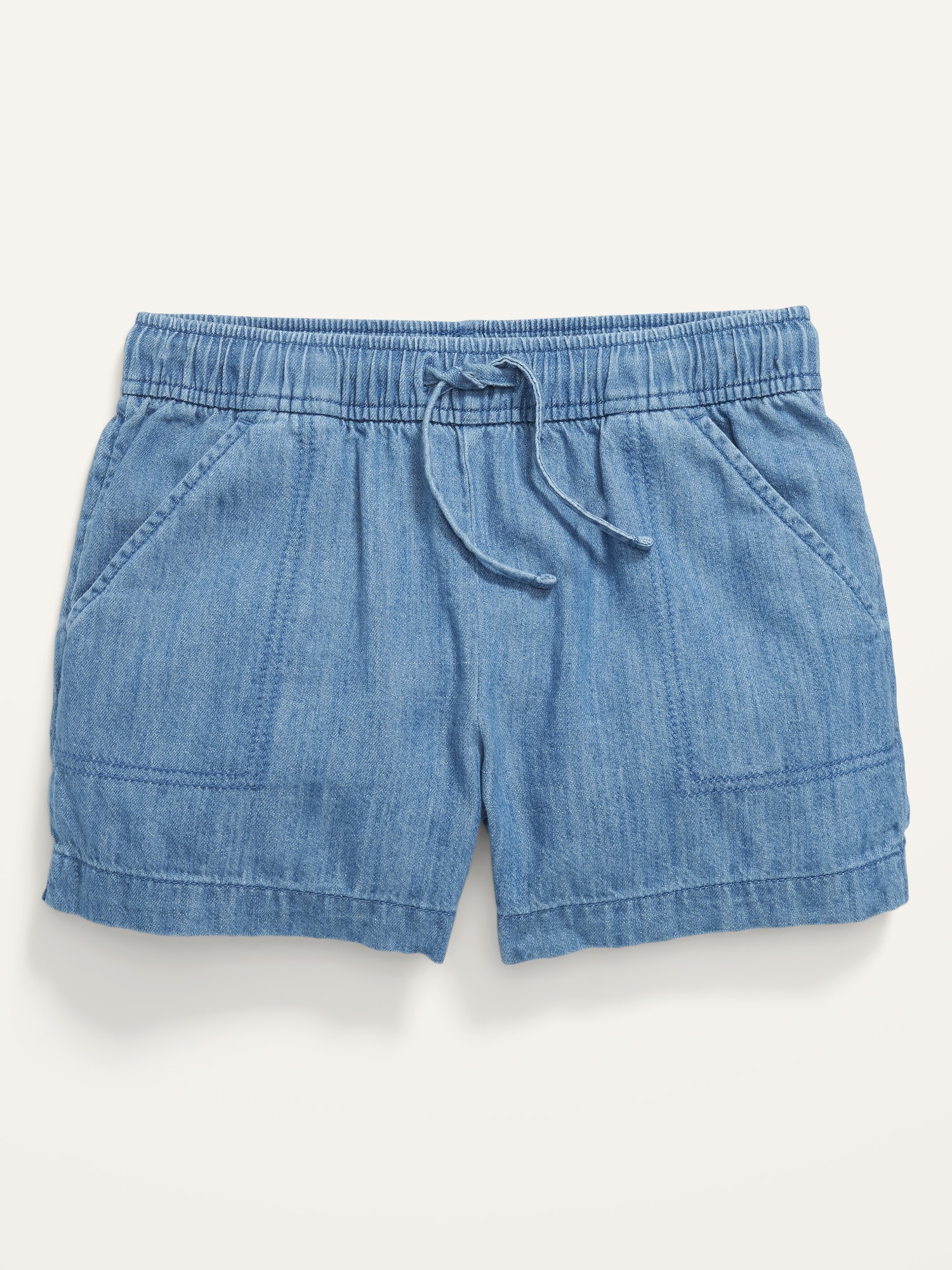 Pull-On Chambray Utility Shorts for Girls | Old Navy