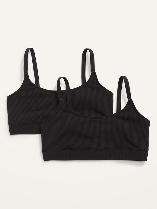 Image number 1 showing, Rib-Knit Bralette Top 2-Pack