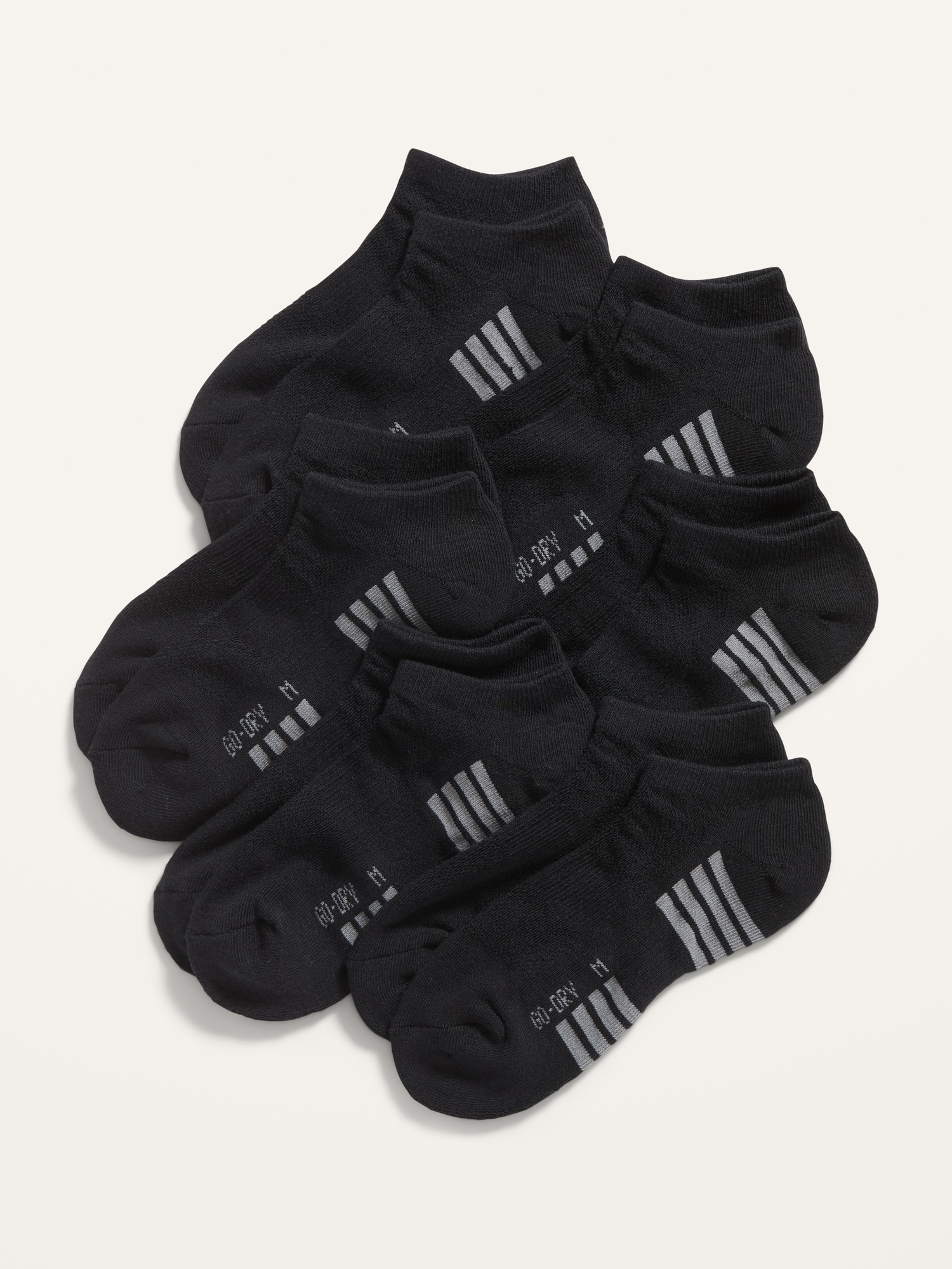 Old Navy Go-Dry Ankle Socks 6-Pack for Boys black. 1