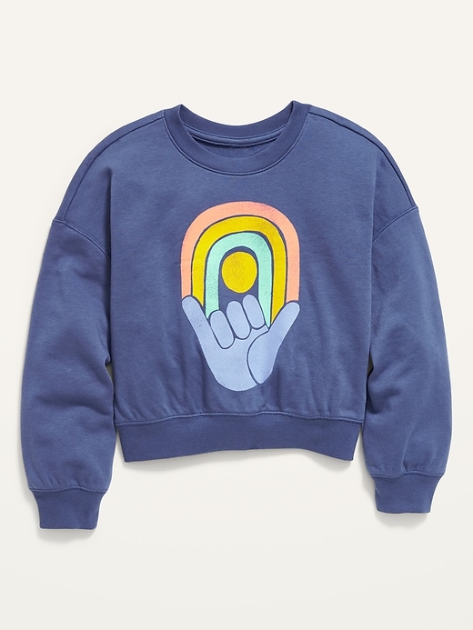 View large product image 1 of 1. Graphic Crew-Neck Sweatshirt for Girls
