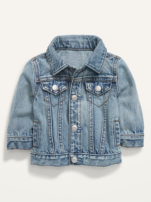 View large product image 1 of 2. Unisex Light-Wash Jean Jacket for Baby