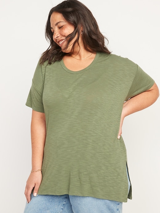 Image number 7 showing, Oversized Luxe Voop-Neck Tunic T-Shirt