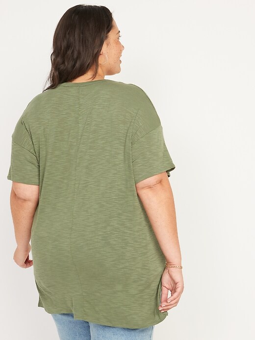 Image number 8 showing, Oversized Luxe Voop-Neck Tunic T-Shirt for Women