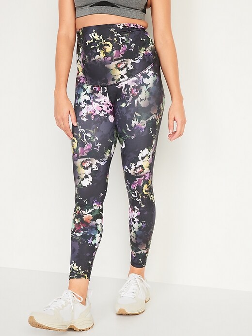 Image number 1 showing, Maternity Full Panel PowerSoft Post-Partum Support 7/8-Length Leggings